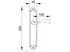 Door lever handles set on plates