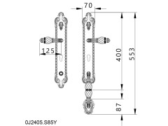 Entrance door set with Swawovski crystal and keyhole europrofile 85mm