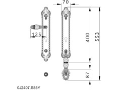 Entrance door set with Swawovski crystal and keyhole europrofile 85mm