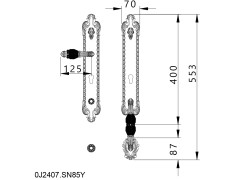 Entrance door set with Swawovski black crystal and keyhole euro 85mm