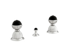 Three holes bidet set with Swarovski black crystal