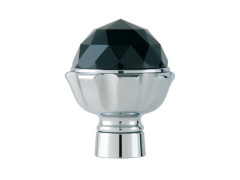 Knob for shower system with Swarovski black crystal