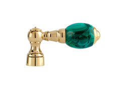Handle for shower system with malachite stone