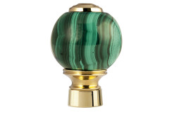 Knob for shower system with malachite stone