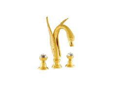 Three holes bath set with Swarovski crystal Swan series