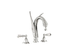 Three holes bath set with Swarovski crystal Swan series