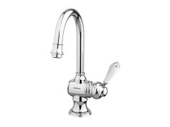 Basin monolever mixer with white porcelain