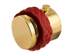 Thermostatic knob kit with Coquette red porcelain