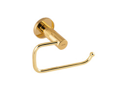 Toilet paper holder with decorated brass ring