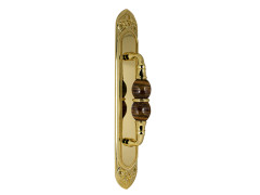 Door pull handle on plate with tiger eye stone 60x400mm