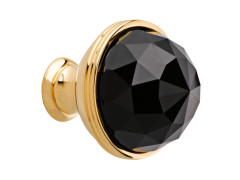 Cabinet knob diameter 34mm with Swarovski black crystal
