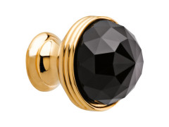 Cabinet knob diameter 23mm with Swarovski black crystal