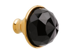 Cabinet knob diameter 30mm with Swarovski black crystal