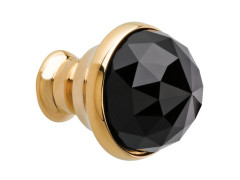 Cabinet knob diameter 23mm with Swarovski black crystal