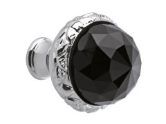 Cabinet knob diameter 37mm with Swarovski black crystal
