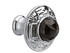 Cabinet knob diameter 38mm with Swarovski black crystal