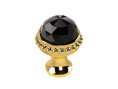 Cabinet knob diameter 26mm with black Swarovski crystal