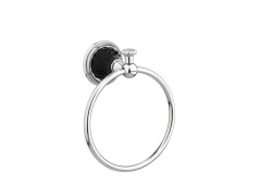 Towel ring 165mm with black porcelain twisted