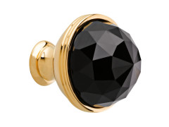 Pomello per mobili con diametro 34mm con cristallo nero Swarovski