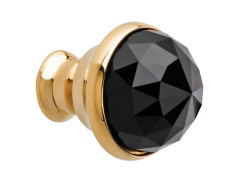 Pomello per mobili con diametro 23mm con cristallo nero Swarovski