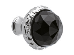 Pomello per mobili con diametro 37mm con cristallo nero Swarovski