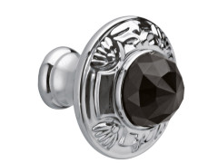 Pomello per mobili con diametro 38mm con cristallo nero Swarovski