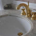 Luxury classical bathroom fittings 24k gold plated with Swarovski crystal made by Bronces Mestre