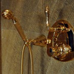 Luxury classical bathroom fittings 24k gold plated made by Bronces Mestre