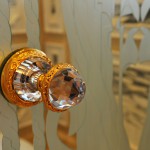 Decorative classical door hardware 24kgold plated with Swarovski crystal made by Bronces Mestre