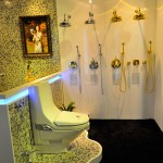 Luxury classical bathroom fittings 24k gold plated with Swarovski crystal made by Bronces Mestre