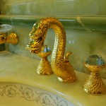 classical bathroom taps and accessories with swarovski crystal made by bronces mestre