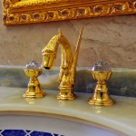 classical bathroom taps and accessories with swarovski crystal made by bronces mestre