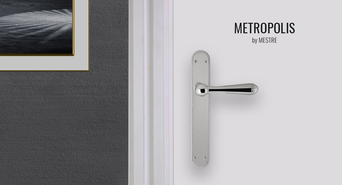 door handle on plate simple design quality made in spain-bronces-mestre